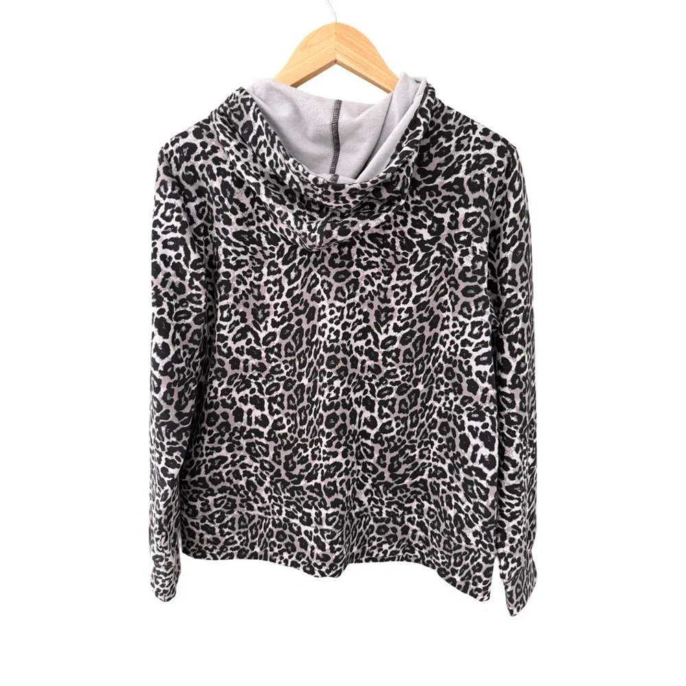 Ideology Animal Print Full Zip Fleece Hoodie Jacket NWT Size S - Picture 4 of 8